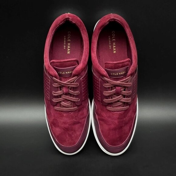 Cole Haan Grand Misha Burgundy Suede Leather Sneaker Shoes Women's Size 8B - Picture 10 of 12